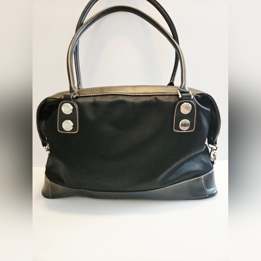 Etienne Aigner Shoulder Bag Black With Leather Accents & Silver Hardware 36008 - Picture 9 of 16